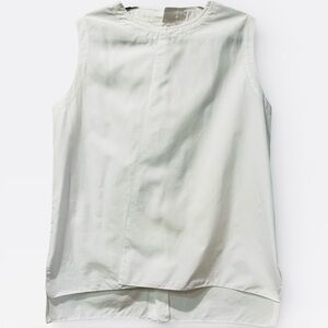 Marni Sleeveless Cotton Poplin Blouse White Minimalist Designer Top US 10 - 12